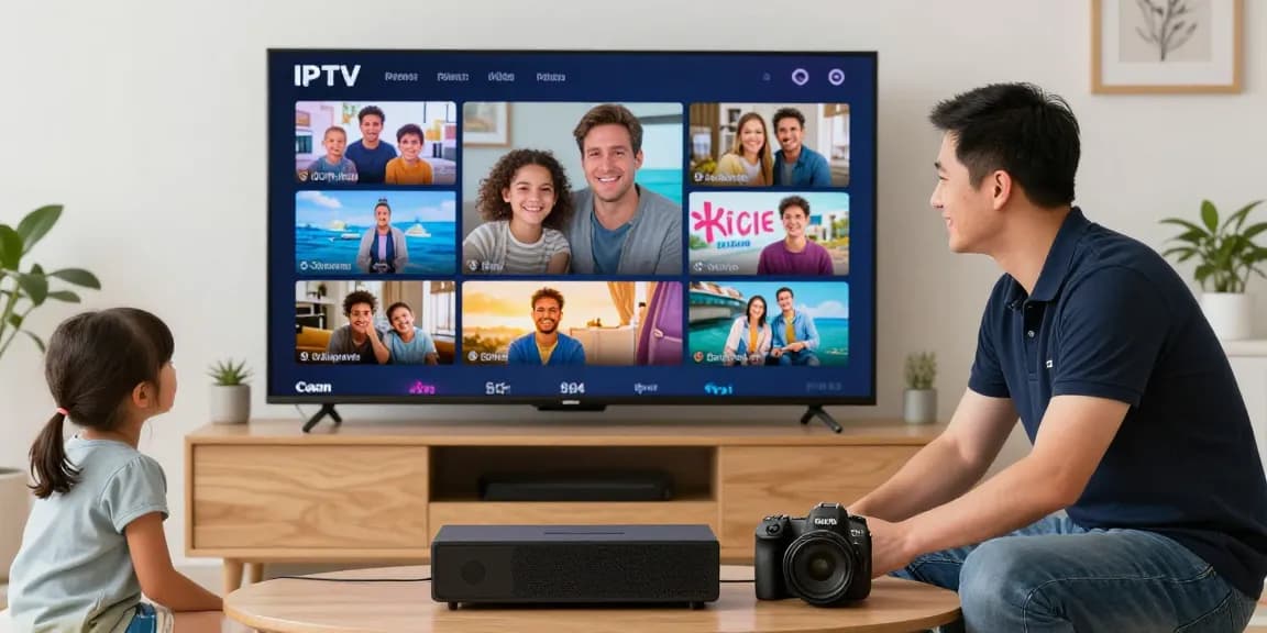 IPTV UK subscription from trusted provider setting up for a local family's entertainment needs.