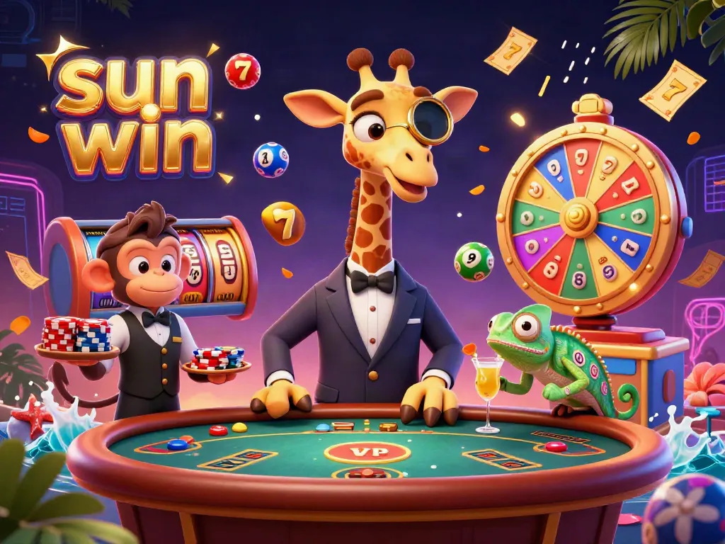 Experience the thrilling sun win gameplay with vibrant characters and dynamic gambling elements.