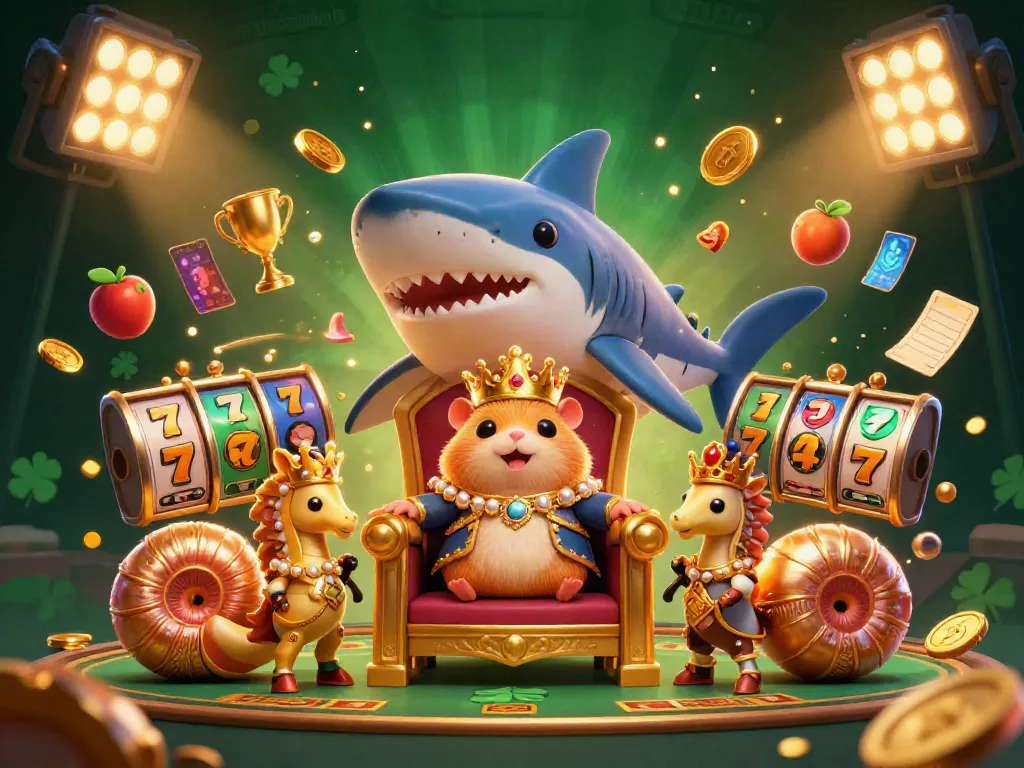 Experience thrilling wins at the norwichtrafficclub with the golden hamster king surrounded by slot reels and jackpots.