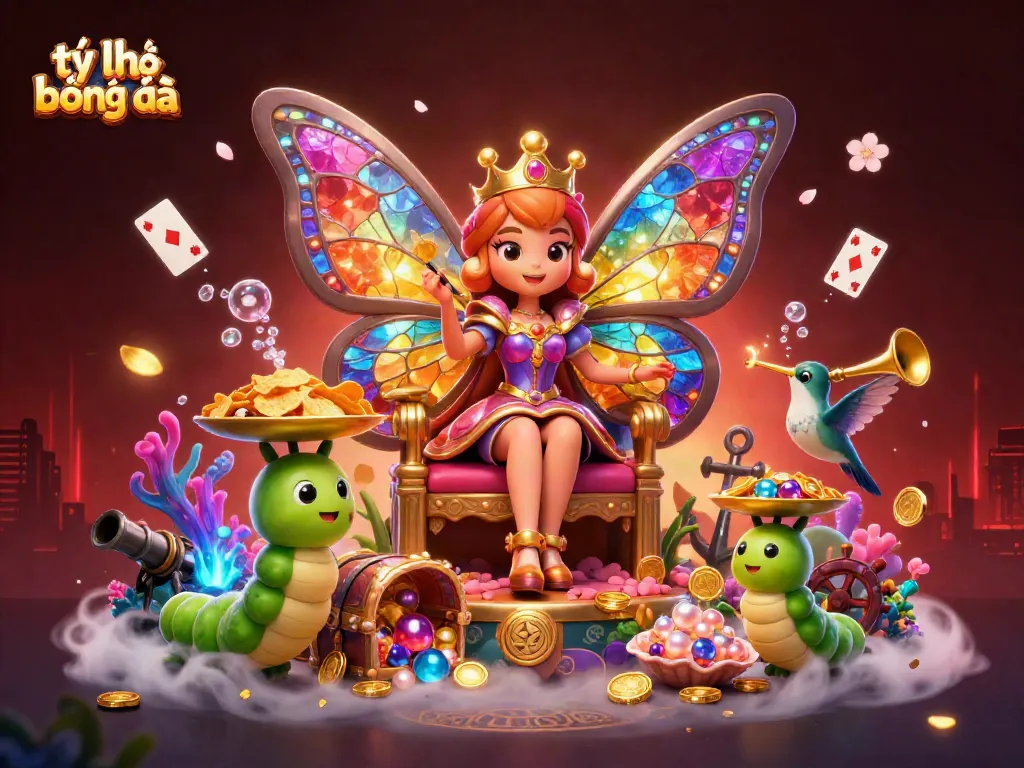 Bet on tỷ lệ bóng đá with dynamic figures and vibrant elements, illustrating colorful excitement of online sports betting.