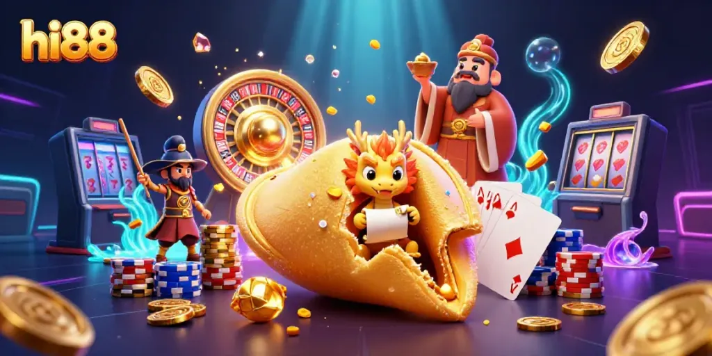 Experience the thrill of winning at hi88 with vivid casino elements and dynamic characters.
