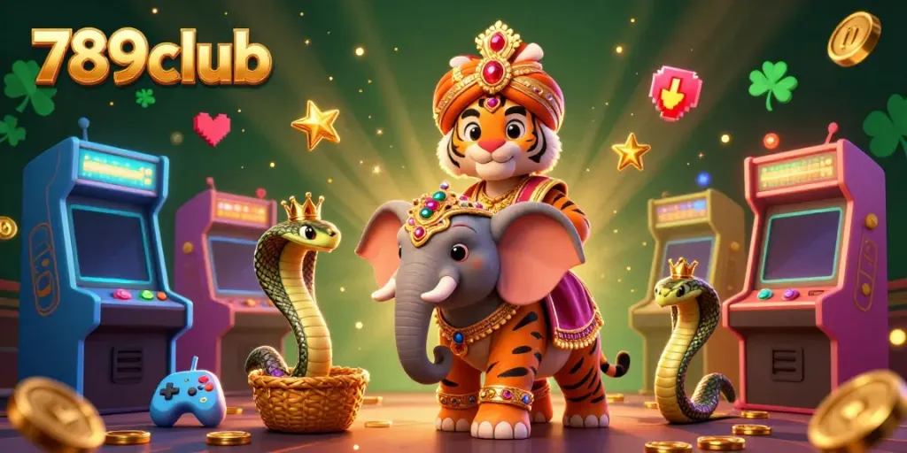 Engage in thrilling gameplay at 789club with colorful arcade elements and a lively casino atmosphere.