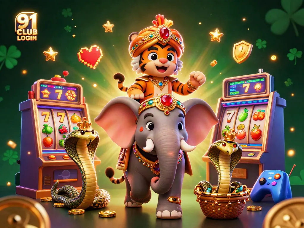 Engaging illustration portraying 91 CLUB LOGIN with a vibrant gaming atmosphere featuring slot elements.