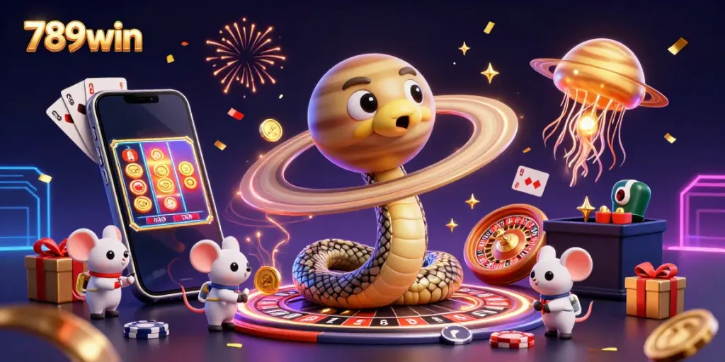 Engage in thrilling gaming experiences with 789win, featuring cosmic casino characters and vibrant gameplay.