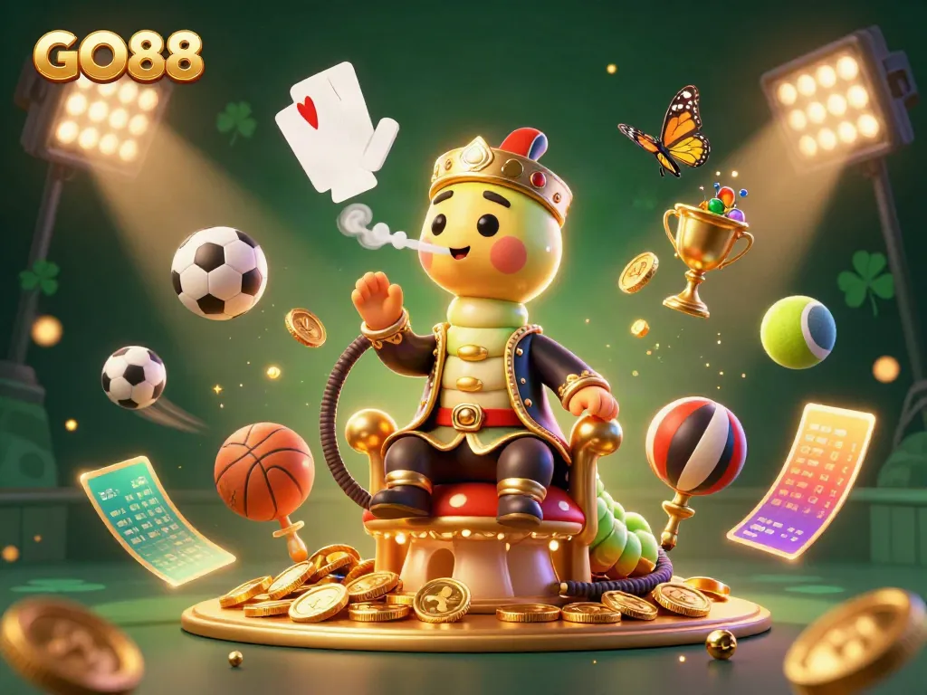 Experience thrilling gameplay with GO88, vibrant casino elements, and dynamic sports visuals.