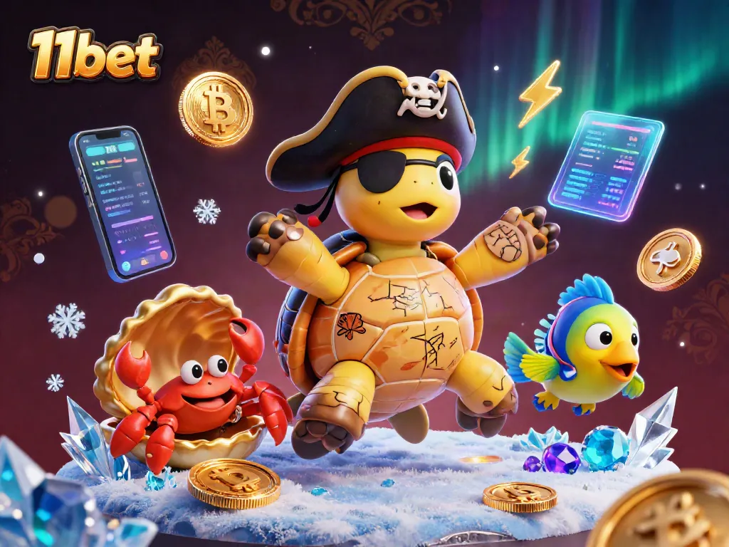 11bet engages players with vibrant, energetic 3D casino illustration featuring colorful gaming elements and characters.