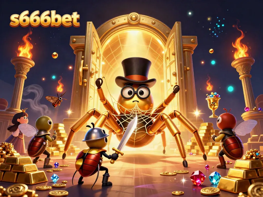 Experience thrilling gaming with s666bet at a vibrant casino filled with golden treasures and brave characters.