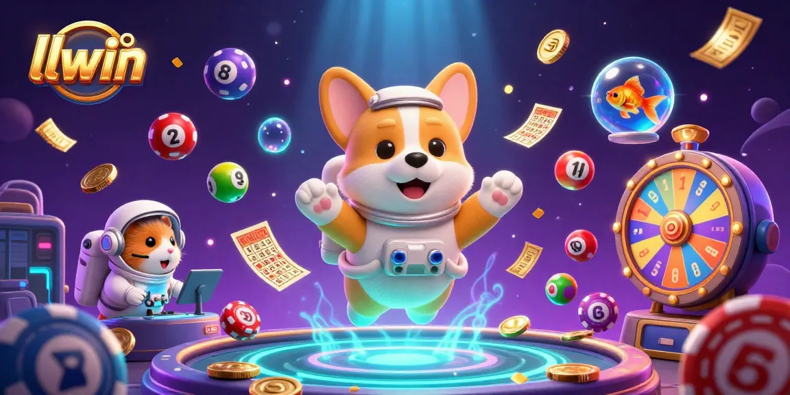 Engage with llwin by exploring a vibrant casino scene featuring playful characters in an exciting atmosphere.