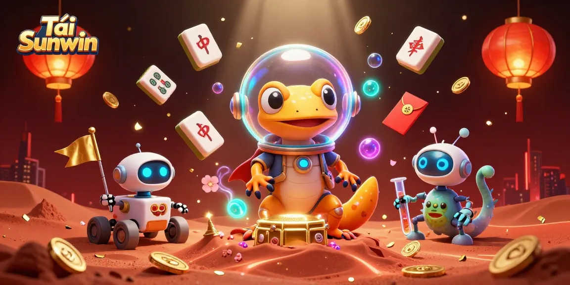 Engage in exciting gameplay with Tải Sunwin at a vibrant casino scene featuring alien characters and floating game elements.