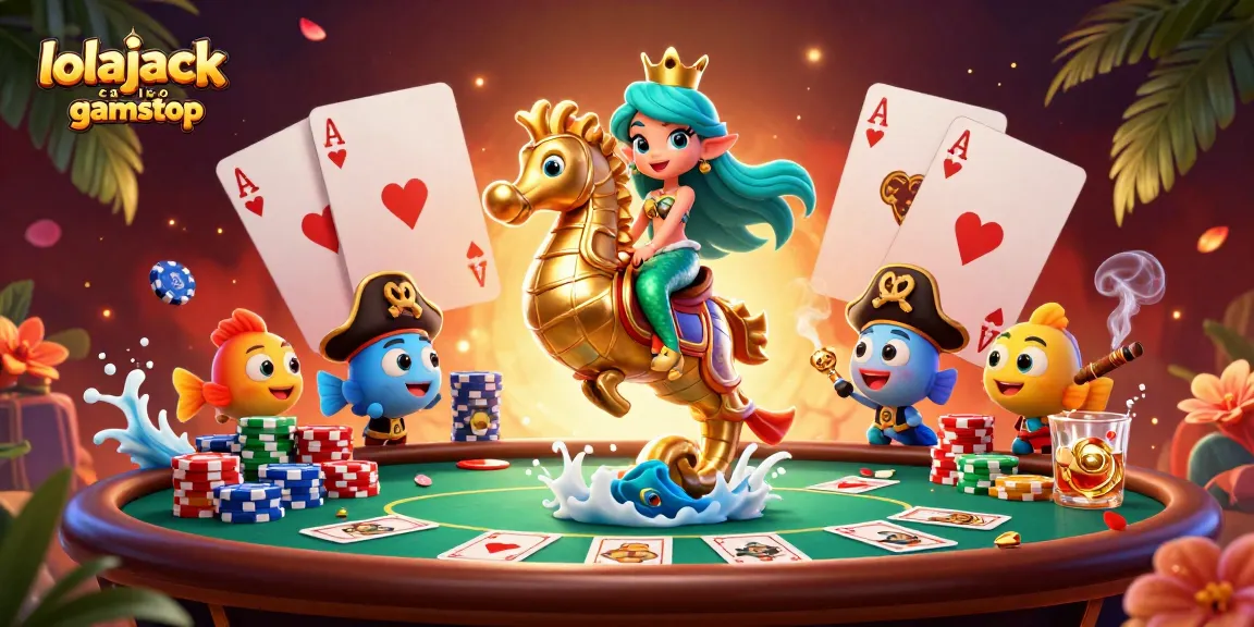 Experience the thrill of lolajack casino gamstop with vibrant mermaid and seahorse casino illustration.
