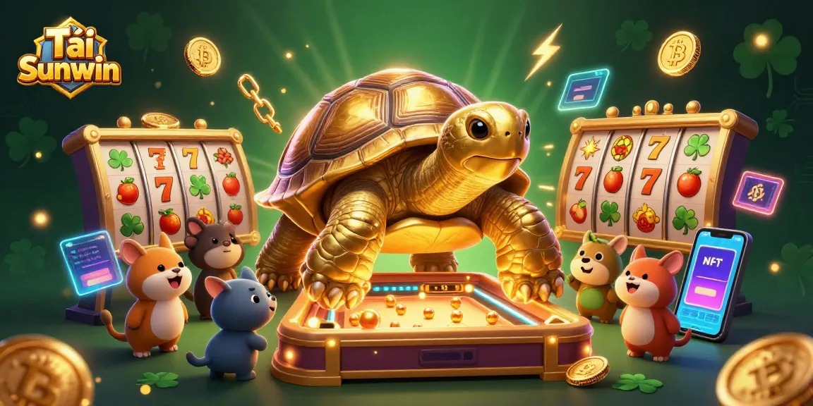 Tải Sunwin and experience thrilling game action amidst vibrant slot elements and crypto coins.