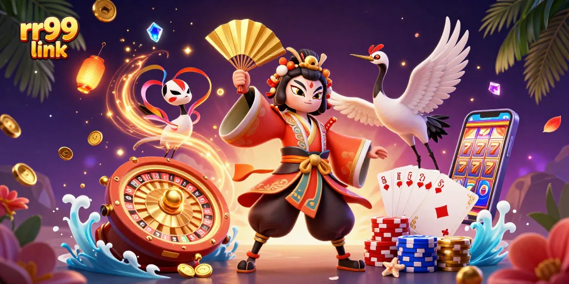 Experience the thrill of gaming with rr99 link, featuring vibrant casino action elements and lively characters.