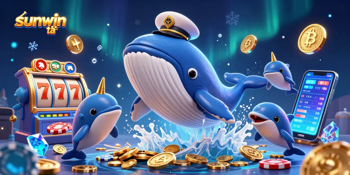 Engage with thrilling slots at sunwin tải through a vibrant underwater adventure with whales and coins.