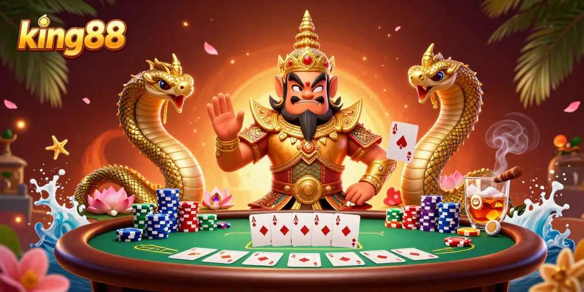 Play poker with king88's exciting features, coupled with vibrant 3D characters and casino elements.