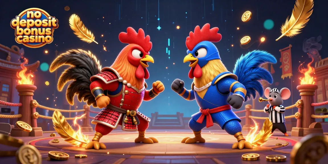 Experience thrilling action at a no deposit bonus casino featuring samurai and ninja roosters.