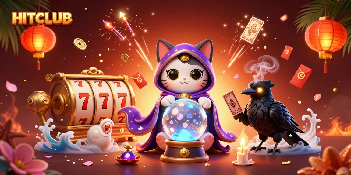 Experience thrilling spins at HITCLUB with vibrant 3D casino characters and magical elements.