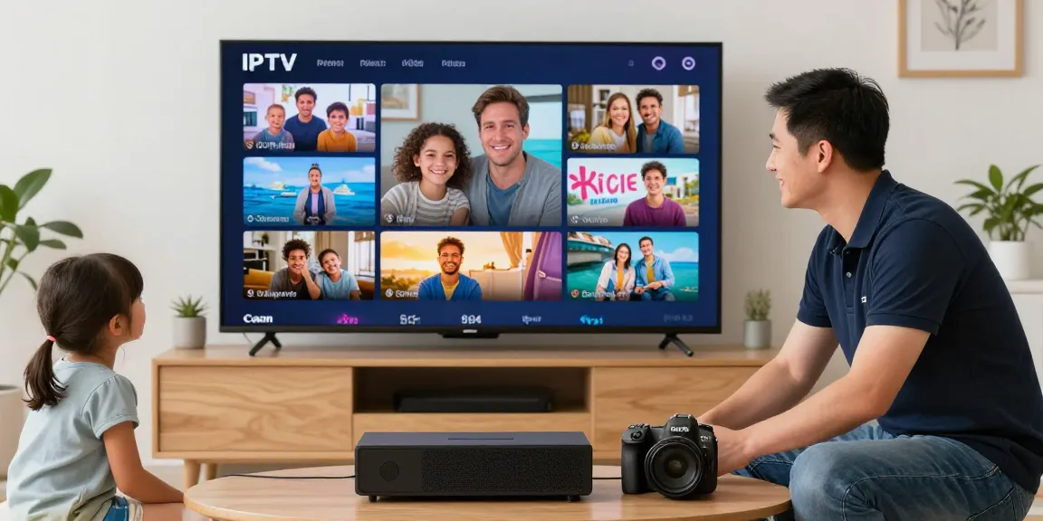IPTV UK subscription from trusted provider setting up for a local family's entertainment needs.