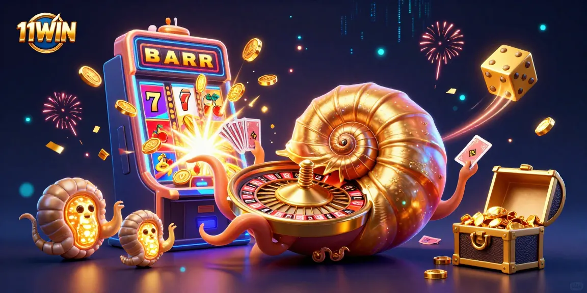 Engage in thrilling 11WIN gameplay with the vibrant 3D casino scene filled with excitement.
